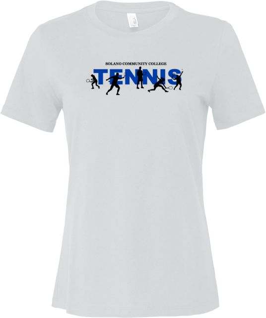 Solano Bella + Canvas Womens Relaxed Cotton T Shirt Solano Community College Tennis Team - ONLINE ONLY