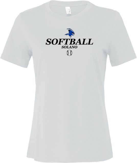 Solano Bella + Canvas Womens Relaxed Cotton T Shirt Solano Community College Softball - ONLINE ONLY