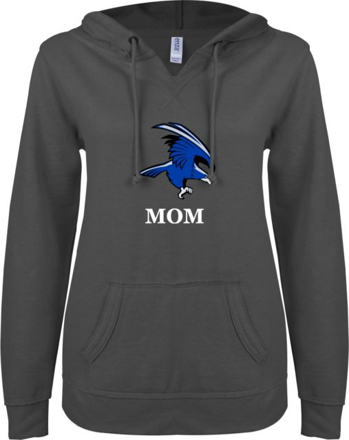 Solano ENZA Womens V Notch Raw Edge Fleece Hoodie Solano Community College Mom - ONLINE ONLY