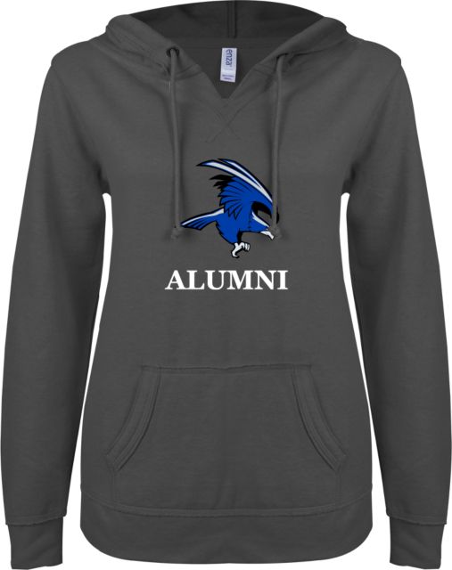 Solano ENZA Womens V Notch Raw Edge Fleece Hoodie Solano Community College Alumni - ONLINE ONLY