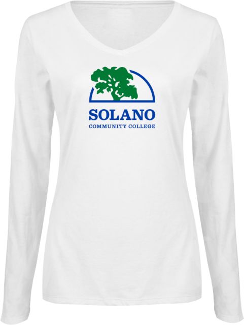 Solano Womens Long Sleeve V Neck Tee  Solano Community College Institutional Mark - ONLINE ONLY