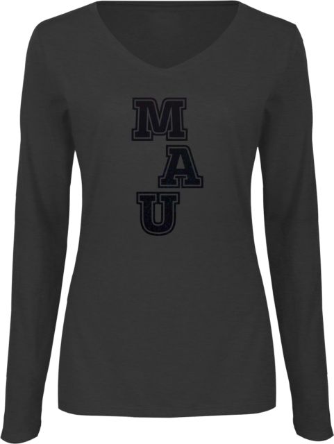 Millennia Atlantic Ladies Long Sleeve V Neck Tee A - Holo Black - ONLINE ONLY