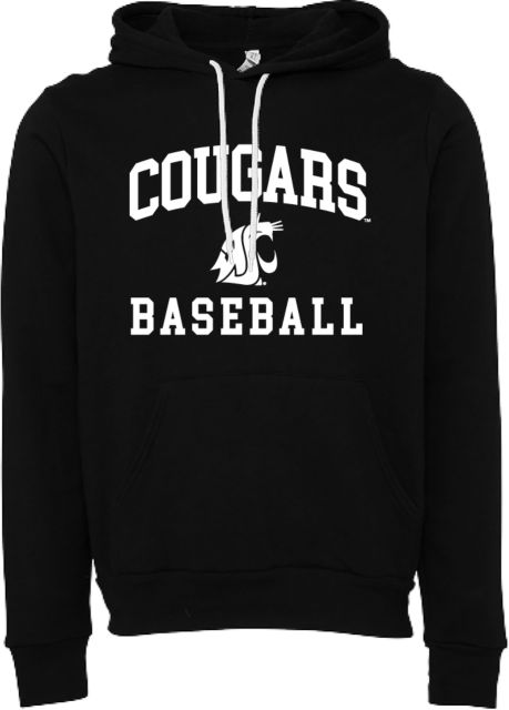 Washington State Bella + Canvas Fleece Hood Cougars Baseball Stacked Arched - ONLINE ONLY