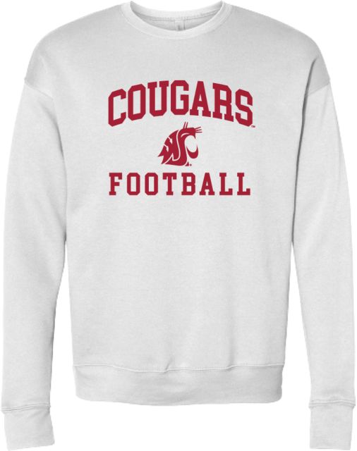 Washington State Bella + Canvas Fleece Crew Cougars Football Stacked Arched - ONLINE ONLY