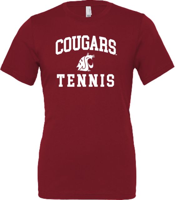 Washington State Bella + Canvas Jersey Cotton T Shirt Cougars Tennis Stacked Arched - ONLINE ONLY