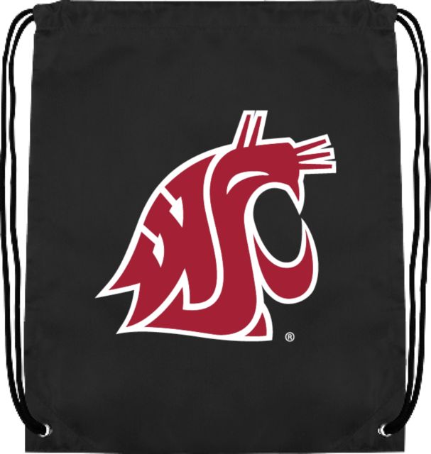 Washington State Drawstring Backpack WSU Primary Athletic Mark - ONLINE ONLY