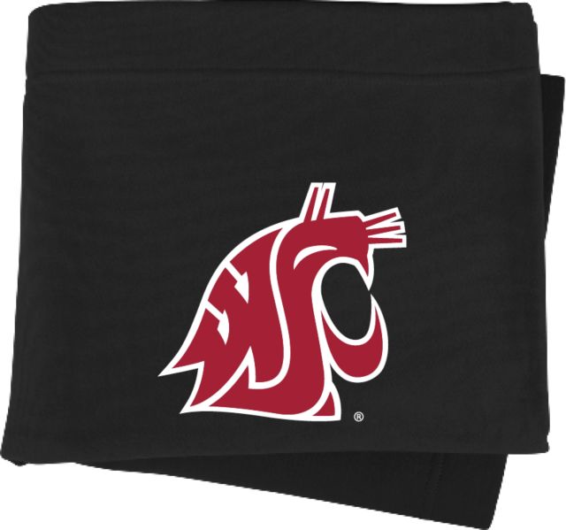 Washington State Sweatshirt Blanket WSU Primary Athletic Mark - ONLINE ONLY