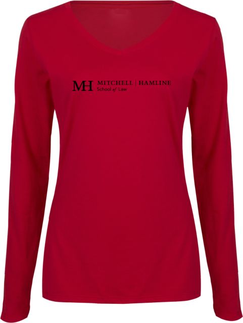 Mitchell Hamline Womens Long Sleeve V Neck Tee  Mitchell Hamline School of Law - ONLINE ONLY