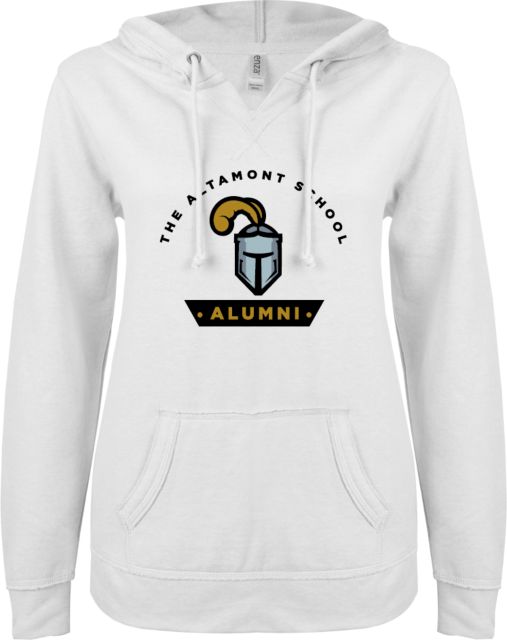 Altamont School ENZA Ladies V Notch Raw Edge Fleece Hoodie Alumni - ONLINE ONLY