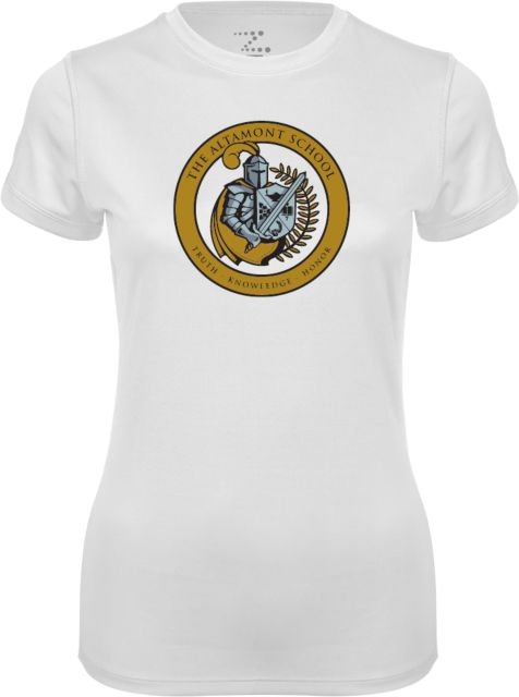 Altamont School Ladies Syntrel Performance Tee Knight Seal - ONLINE ONLY