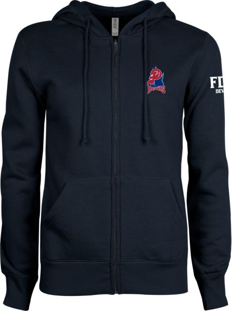 FDU Devils ENZA Ladies Fleece Full Zip Hoodie FDU Devils Mascot - ONLINE ONLY
