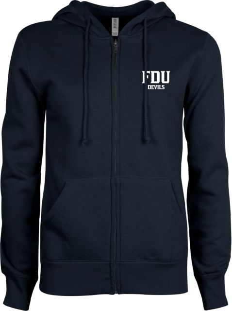 FDU Devils ENZA Ladies Fleece Full Zip Hoodie FDU Devils Stacked - ONLINE ONLY