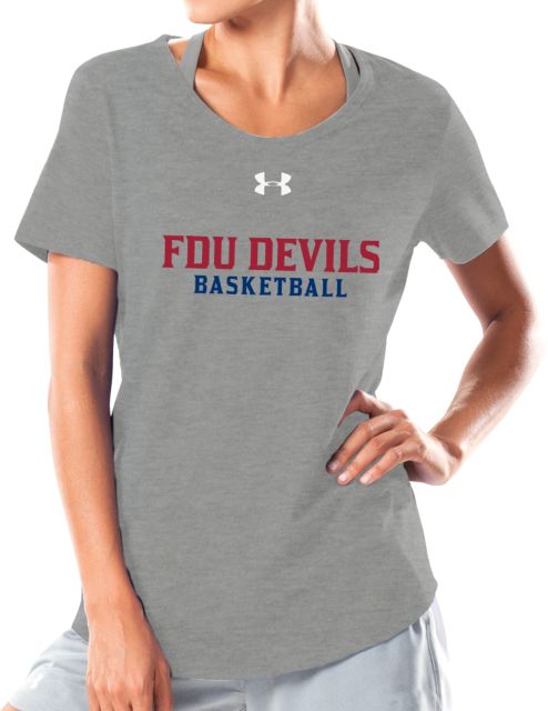 FDU Devils Ladies Under Armour Charged Cotton Tee FDU Devils Basketball - ONLINE ONLY
