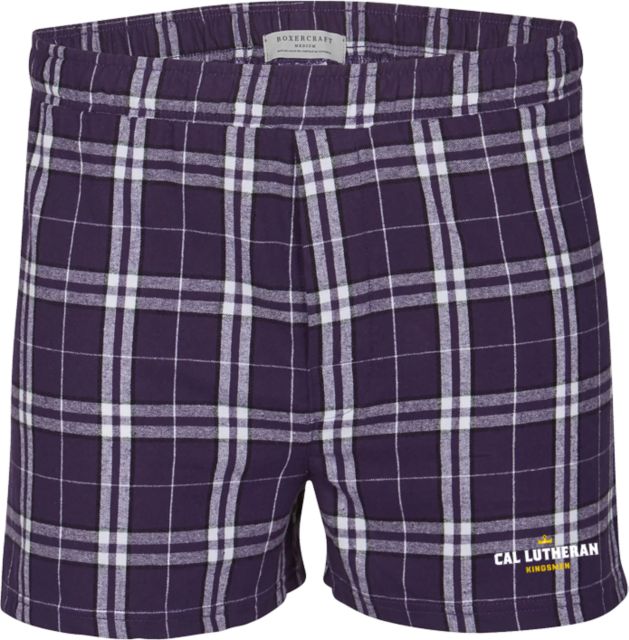 Cal Lutheran Boxercraft Flannel Boxer Shorts Crown Kingsmen Lockup - ONLINE ONLY