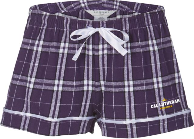 Cal Lutheran Boxercraft Womens Flannel Shorts Crown Kingsmen Lockup - ONLINE ONLY