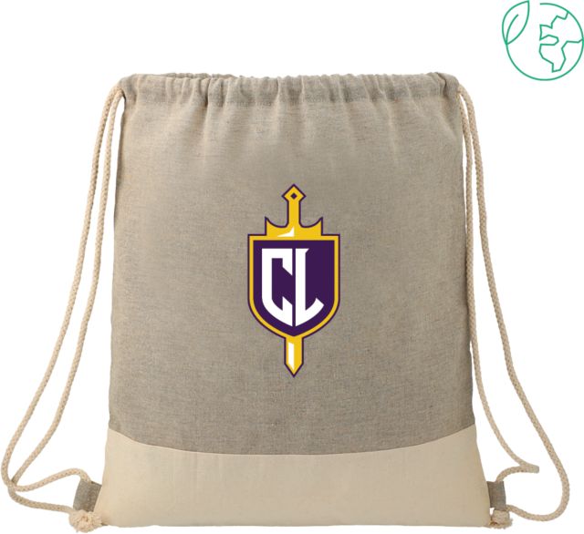 Cal Lutheran Split Recycled Cotton Drawstring Bag Sword and Shield CL - ONLINE ONLY