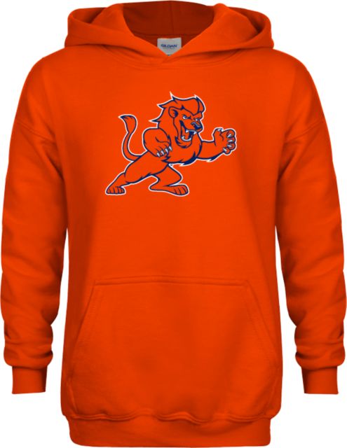 Nassau CC Youth Orange Fleece Hoodie Lion Mascot - ONLINE ONLY