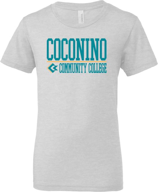 Conconino Bella + Canvas Youth Jersey T Shirt Coconino Community College - Stacked with Emblem - ONLINE ONLY