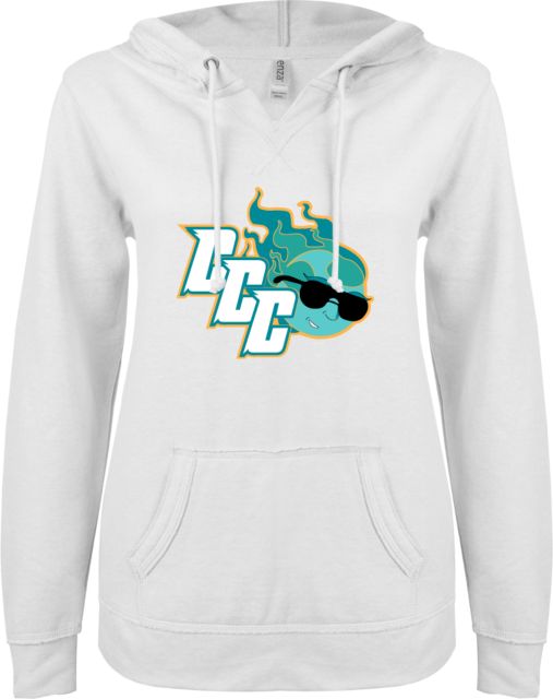 Conconino ENZA Womens V Notch Raw Edge Fleece Hoodie CCC - Mascot - ONLINE ONLY