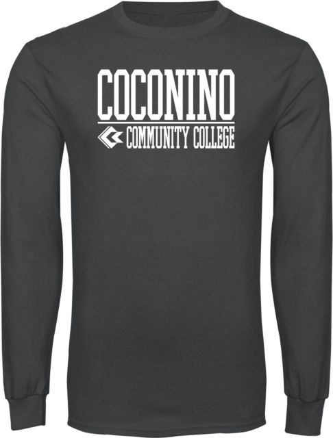 Conconino Long Sleeve T Shirt Coconino Community College - Stacked with Emblem - ONLINE ONLY