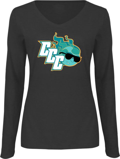Conconino Womens Long Sleeve V Neck Tee  CCC - Mascot - ONLINE ONLY