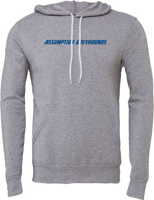 Assumption Bella + Canvas Fleece Hood Assumption University Greyhounds Flat Wordmark - ONLINE ONLY