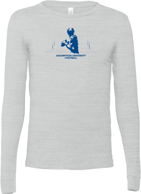 Assumption Bella + Canvas Jersey Cotton Long Sleeve T Shirt Assumption University Football Graphic - ONLINE ONLY