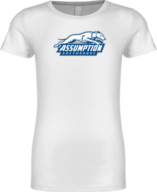 Assumption Next Level Girls Fashion Fit T Shirt Assumption University Greyhound Logo - ONLINE ONLY