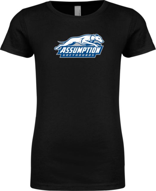 Assumption Next Level Girls Fashion Fit T Shirt Assumption University Greyhound Logo - ONLINE ONLY