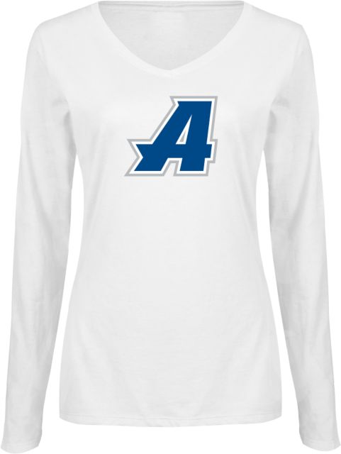 Assumption Womens Long Sleeve V Neck Tee  Assumption A Primary Mark - ONLINE ONLY