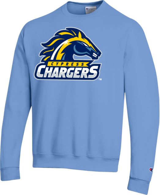 Cypress College Champion Fleece Crew Cypress Chargers Logo - ONLINE ONLY