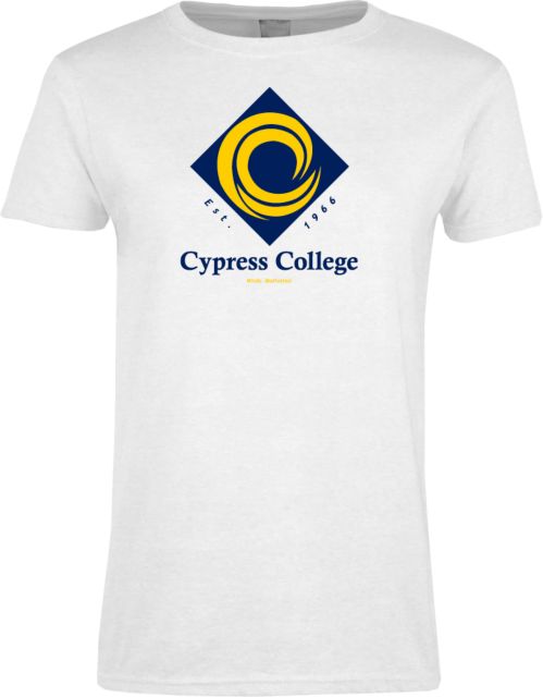 Cypress College Womens Short Sleeve Tee Cypress College Logo Vertical - ONLINE ONLY