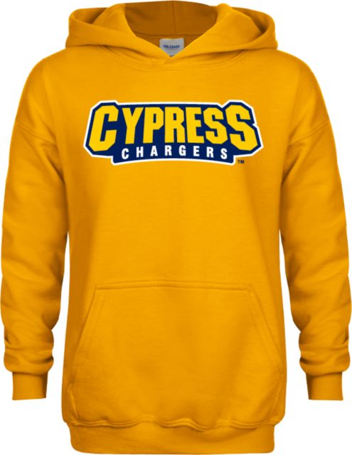 Cypress College Youth Fleece Hoodie Cypress Chargers Banner Wordmark - ONLINE ONLY