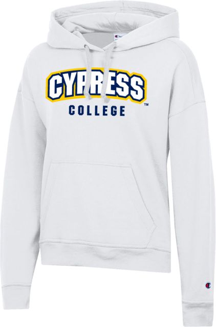 Cypress College Champion Womens Powerblend Pullover Hood Cypress - Chargers Wordmark Over College - ONLINE ONLY