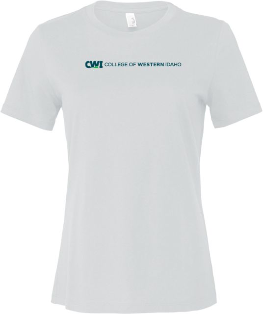 Western Idaho Bella + Canvas Womens Relaxed Cotton T Shirt CWI College of Western Idaho Flat Mark - ONLINE ONLY
