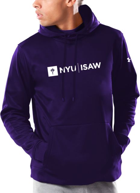 NYU Under Armour Armour Fleece Hoodie Isaw Multicolor Follett On Demand Purple Small