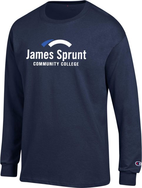 James Sprunt Champion Long Sleeve T Shirt Primary Wordmark - ONLINE ONLY