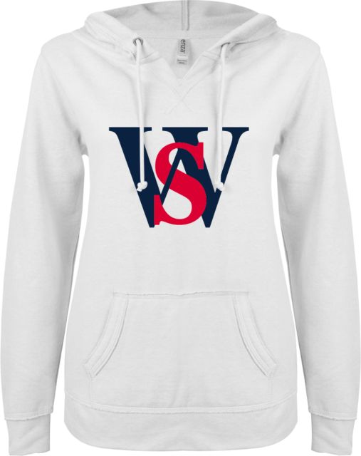 Walter State ENZA Ladies V Notch Raw Edge Fleece Hoodie WS - ONLINE ONLY
