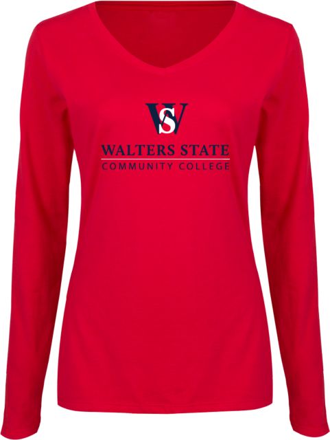 Walter State Ladies Long Sleeve V Neck Tee Primary - ONLINE ONLY