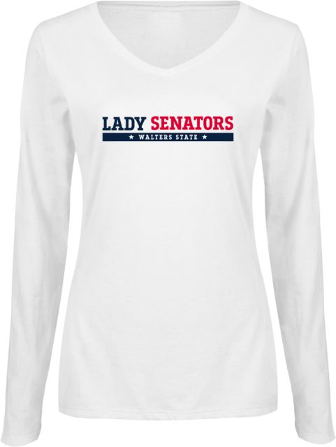Walter State Ladies Long Sleeve V Neck Tee Lady Senators Bar - ONLINE ONLY