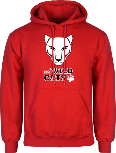 CCAC  Fleece Hoodie Wild Cat Head with Stacked  Wordmark - ONLINE ONLY