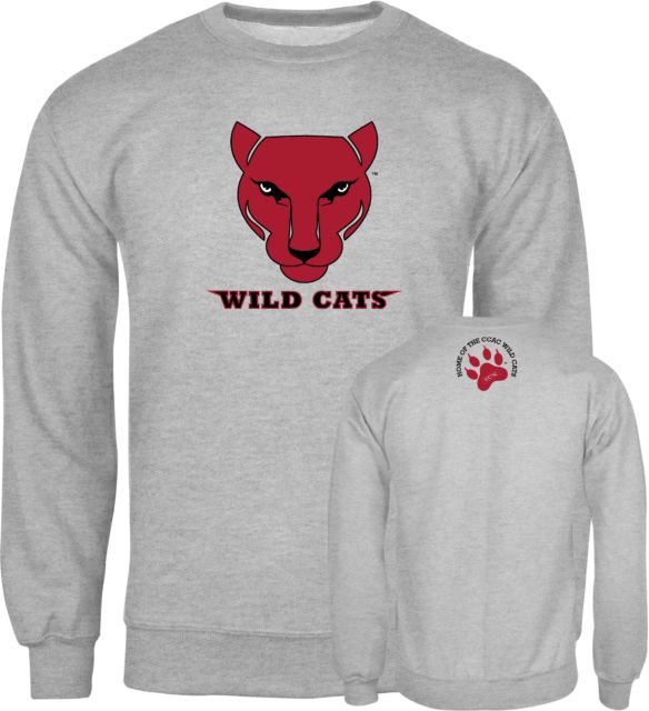CCAC Fleece Crew Wild Cat Head with Wordmark - ONLINE ONLY