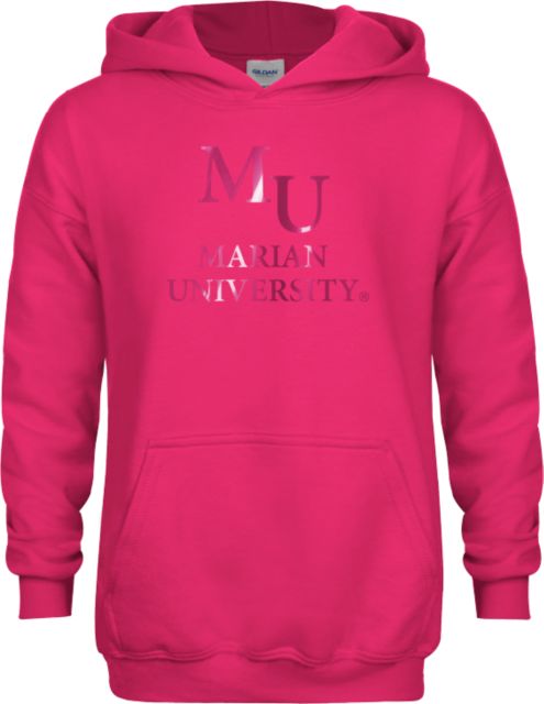 Marian Youth Fleece Hoodie Primary Mark Stacked Foil - ONLINE ONLY