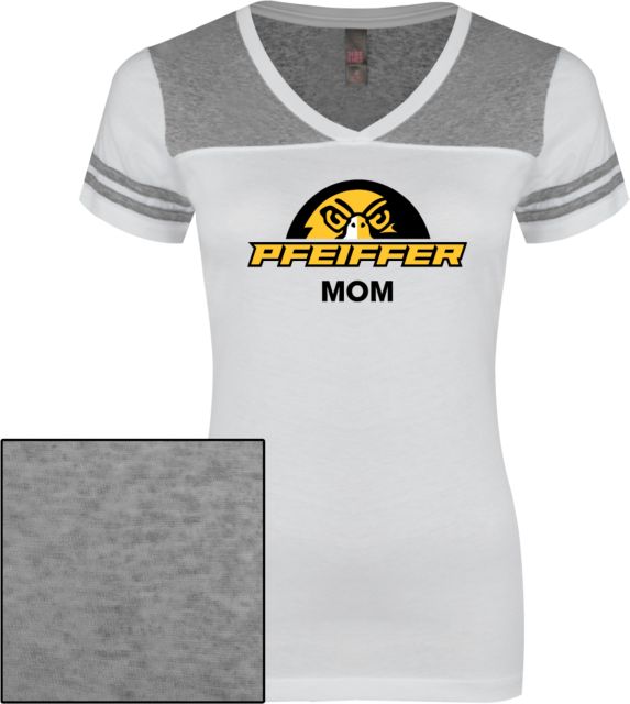 Pfeiffer Ladies Juniors Varsity V Neck Tee Pfeiffer Mom - ONLINE ONLY