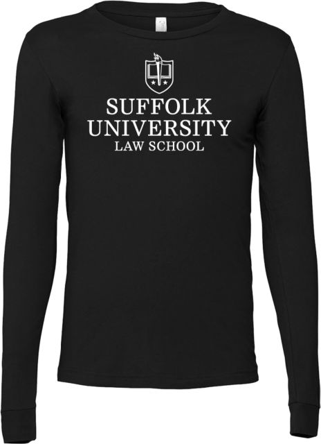 Suffolk University Bella + Canvas Jersey Cotton Long Sleeve T Shirt Suffolk University Law School Stacked - ONLINE ONLY