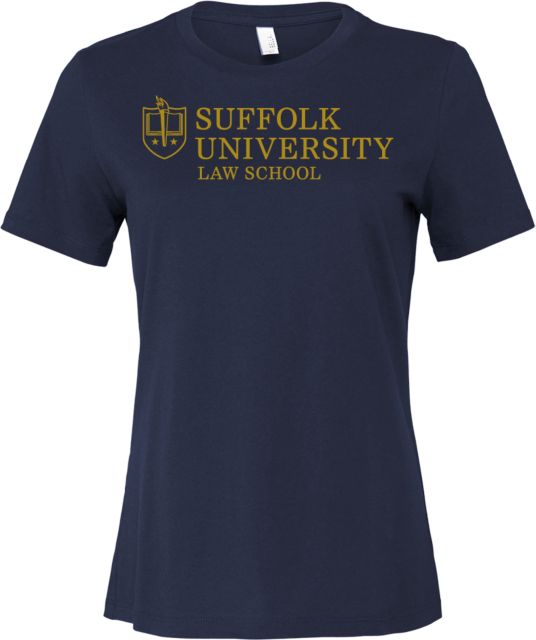 Suffolk University Bella + Canvas Womens Relaxed Cotton T Shirt Suffolk University Law School Horizontal - ONLINE ONLY