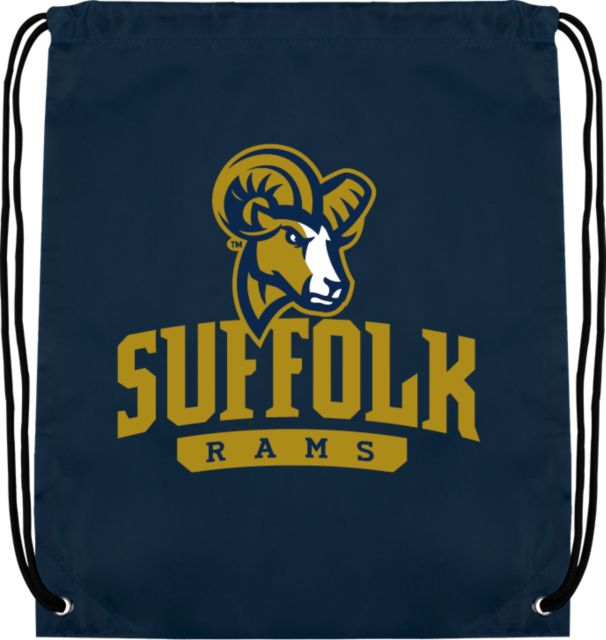 Suffolk University Drawstring Backpack Suffolk Rams with Mascot Stacked - ONLINE ONLY