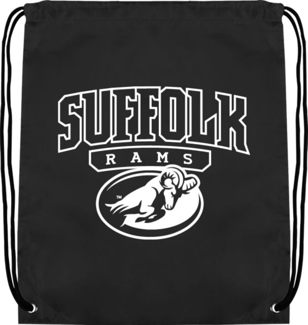 Suffolk University Drawstring Backpack Suffolk Rams Primary Athletic Mark - ONLINE ONLY