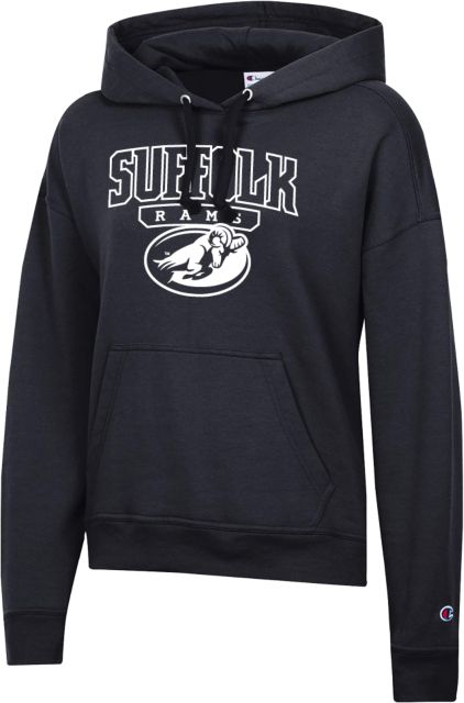 Suffolk University Champion Womens Powerblend Pullover Hood Suffolk Rams Primary Athletic Mark - ONLINE ONLY