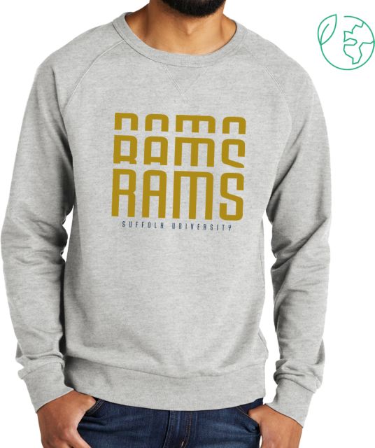 Suffolk University Allmade Organic French Terry Crewneck Sweatshirt Suffolk Rams Primary Athletic Mark - ONLINE ONLY